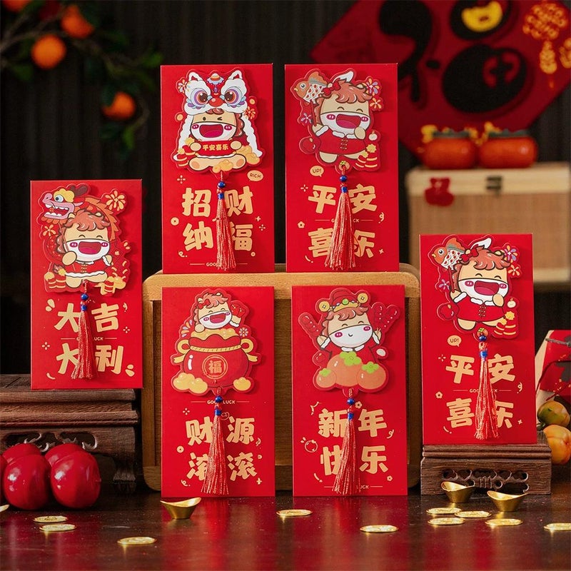 6 Pcs Chinese New Year Red Envelopes 2026 Bulk, Year Of The HorseYear Fengshui Lucky Money Pockets Cash Envelopes for Chinese Lunar NewYear 2026 & Spring Festival Party Decor - Image 5